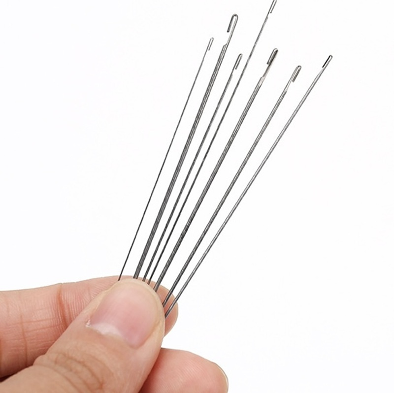 Side Hanging Slender Crystal Crochet for Beads Pearls Threading Sewing Beading Needle