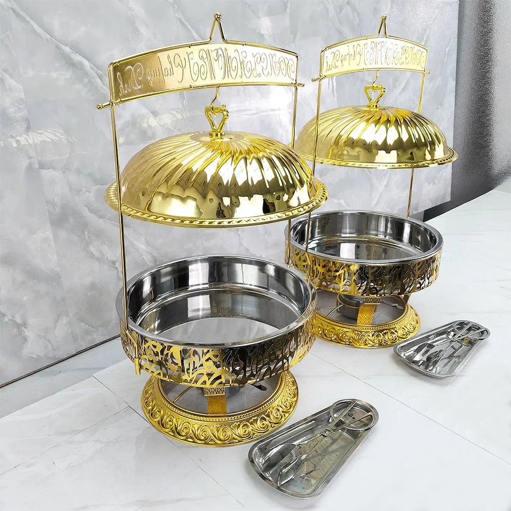 Stainless Steel Chafing Dish for Wedding Party Catering Buffet Food Warmer Set Gold