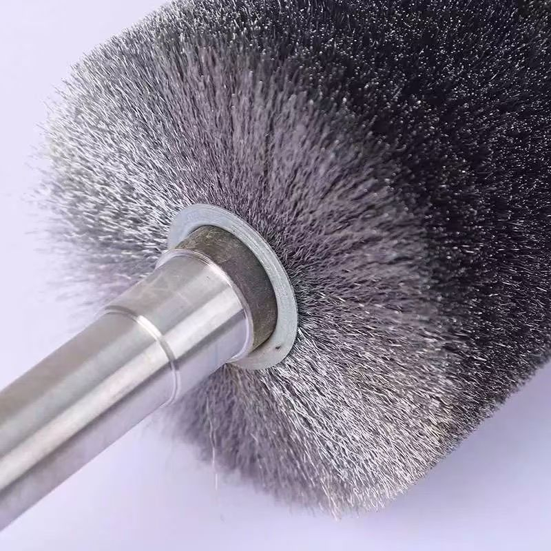 Steel Wire Roller Brush Wire Brush Roller for Polishing Industrial Wire Rust Removal Roller Brush Steel Wire Roller Brush with Shaft Wide Face Roller Brush