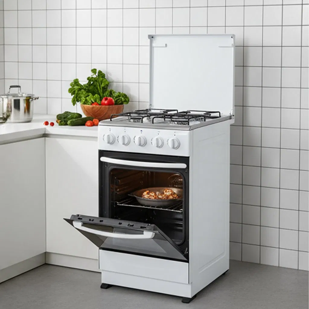 Белая газовая плита с духовкой и стеклянной панелью, 20 дюймов