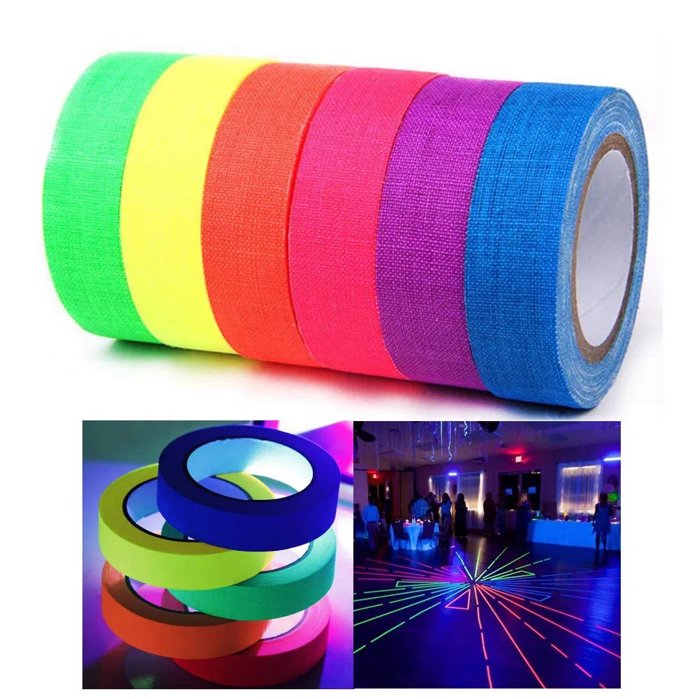 Fluorescent Cloth Duct Tape Waterproof No Resistant UV Neno React Cloth Tape