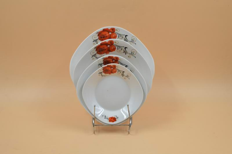 Ceramic Porcelainware Tableware Multicolor Decals 6"Square Plate Soup