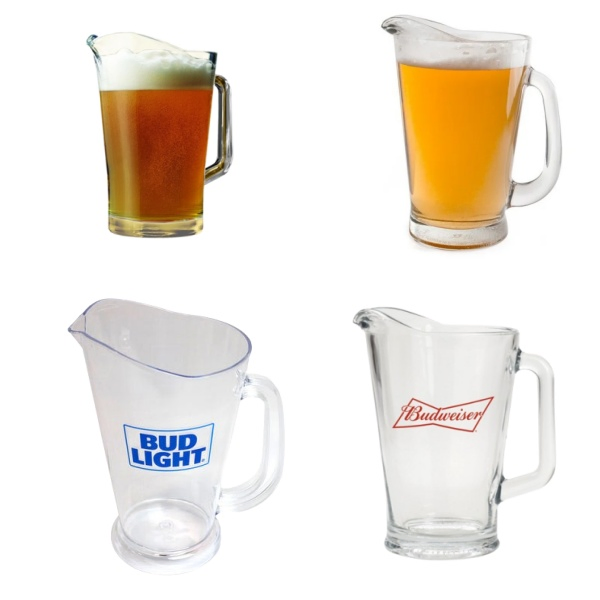 Customized Plastic Beer Pitchers 60oz Stackable Ice Beer Pitcher Water Jug for Bar Use