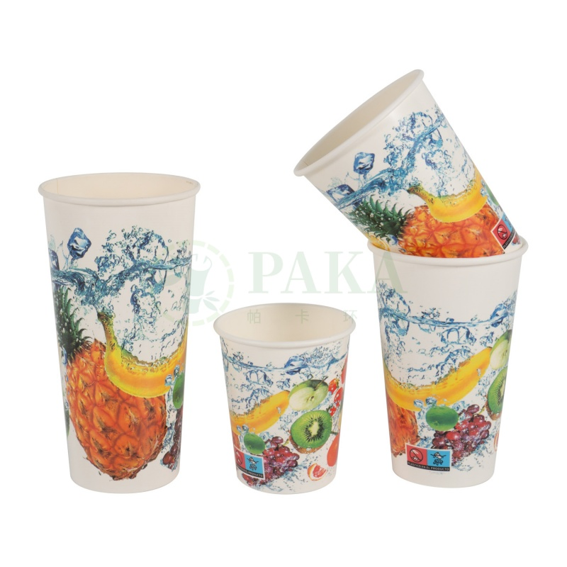 Бумажный стакан 16oz для холодных напитков с крышкой