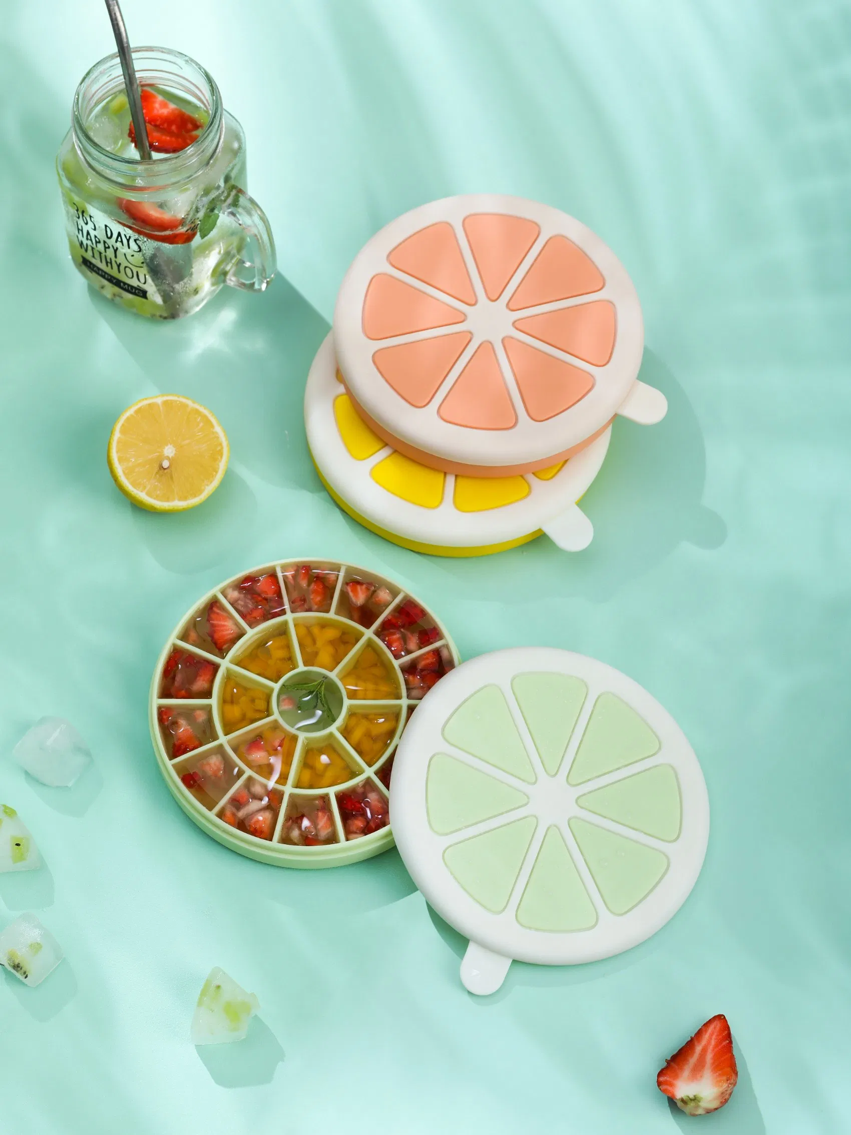 Силиконовая форма для льда с крышкой, 21 ячейка