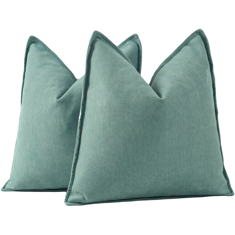 Langyu Thickened Chenille Herringbone Pillow Covers - Large-Size, Solid-Color, Square for Living Room Sofa Lumbar Cushion Covers