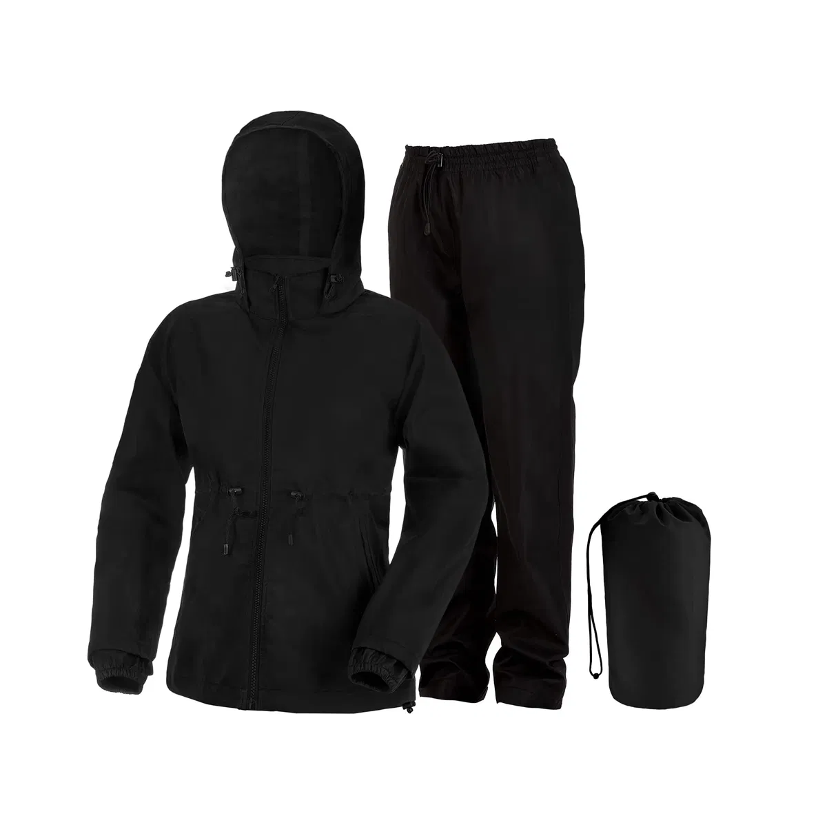 High Quality Waterproof Windproof Hooded Camouflage Print Raincoat with Pockets