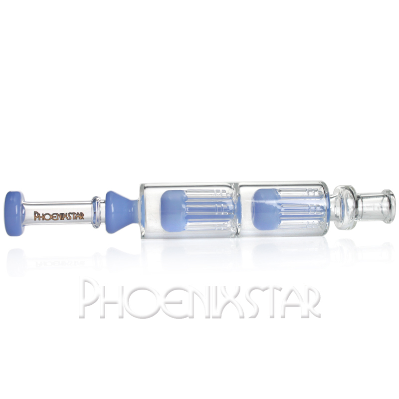 Phoenixstar 10 Inches Nectar Collector Kit Bubbler Titanium Nail Wax Dish Stainless steel Clip Glass Smoking Water Hookah Pipe Accessories with Gift Box