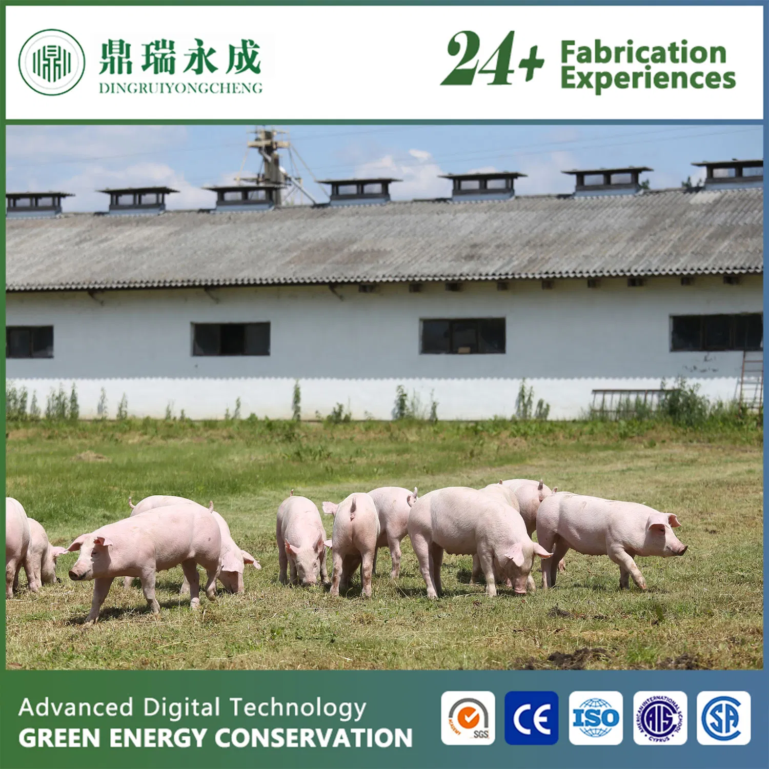 Prefabricated Poultry Grange Farmhouse for Chicken Cows with ISO SGS CE Certifications