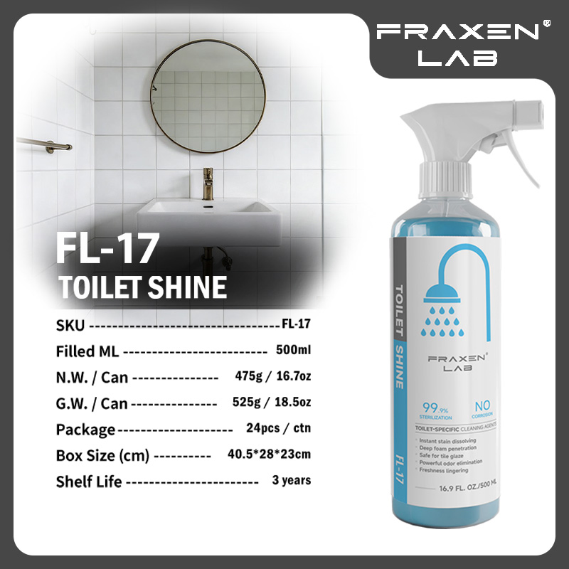 Hot Sale Bathroom Toilet Cleaner Spray Quick Shine No Residue Bathroom Cleaning Solution for Bathroom Tiles, Shower Head, Bathtub