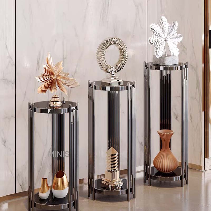 Living Room/Hallway/Hotel Table Metal Gold Black Rack Decoration Flower Stand