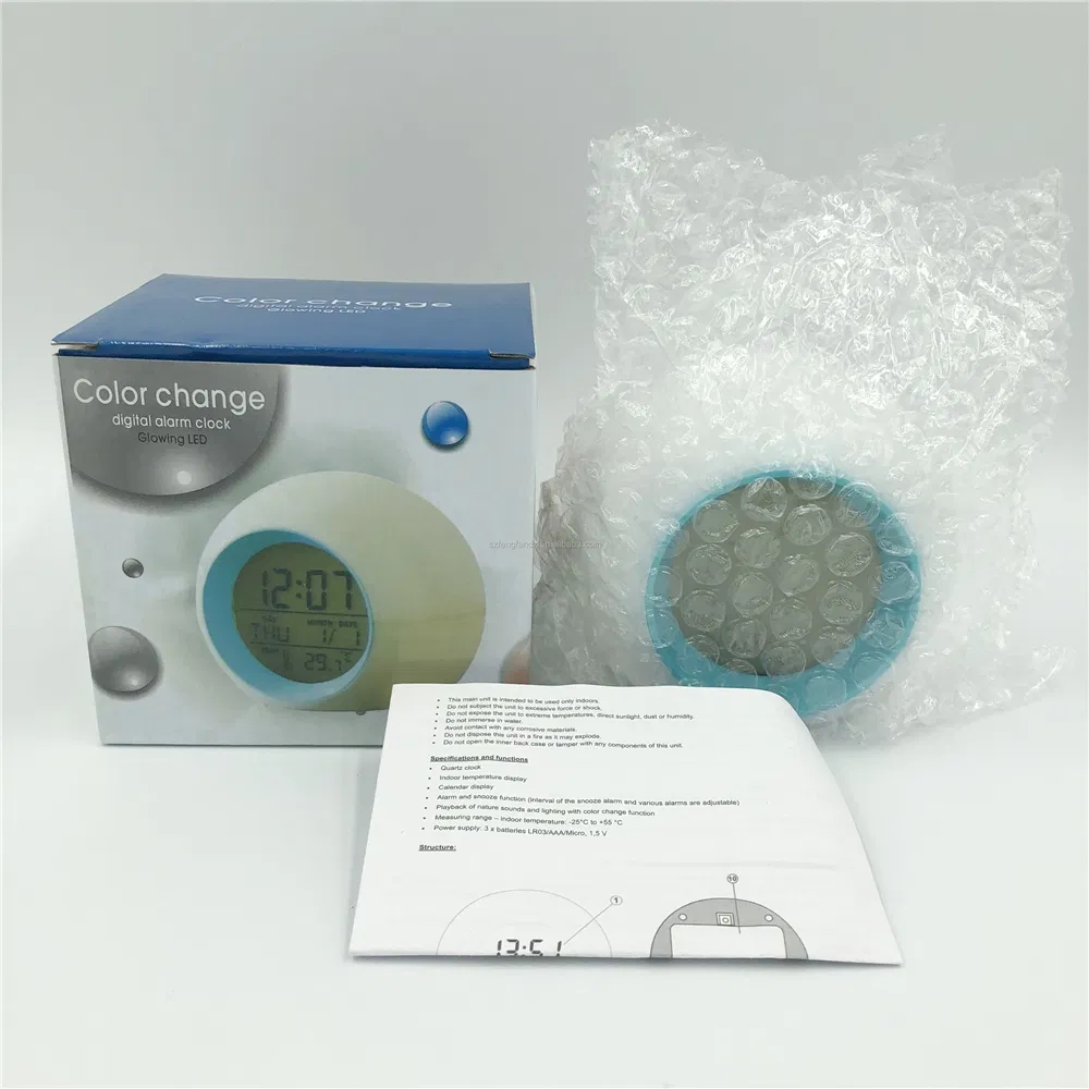 Funny Cute Circular Bedside Clock Digital Alarm Clock for Kids