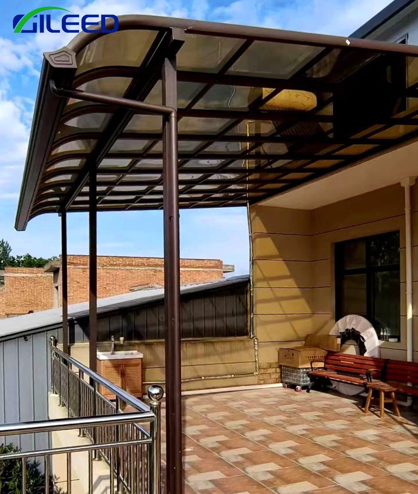 Carpot Canopy Aluminum Outdoor Sunshade Roof Light Fixed Strong Pergola