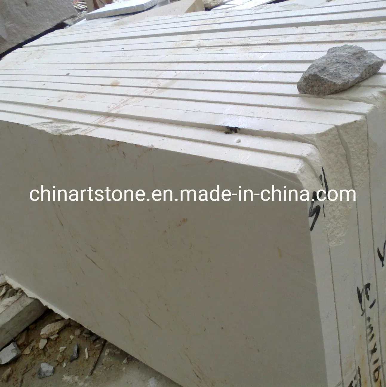 Pinta Cream/White Limestone Marble Slab for Villa Wall Tile