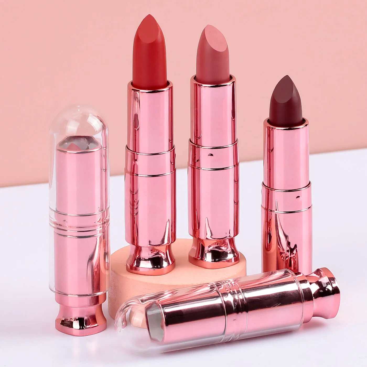Wholesale Private Labels Vegan Rose Gold Nude Velvet Matte Lipstick