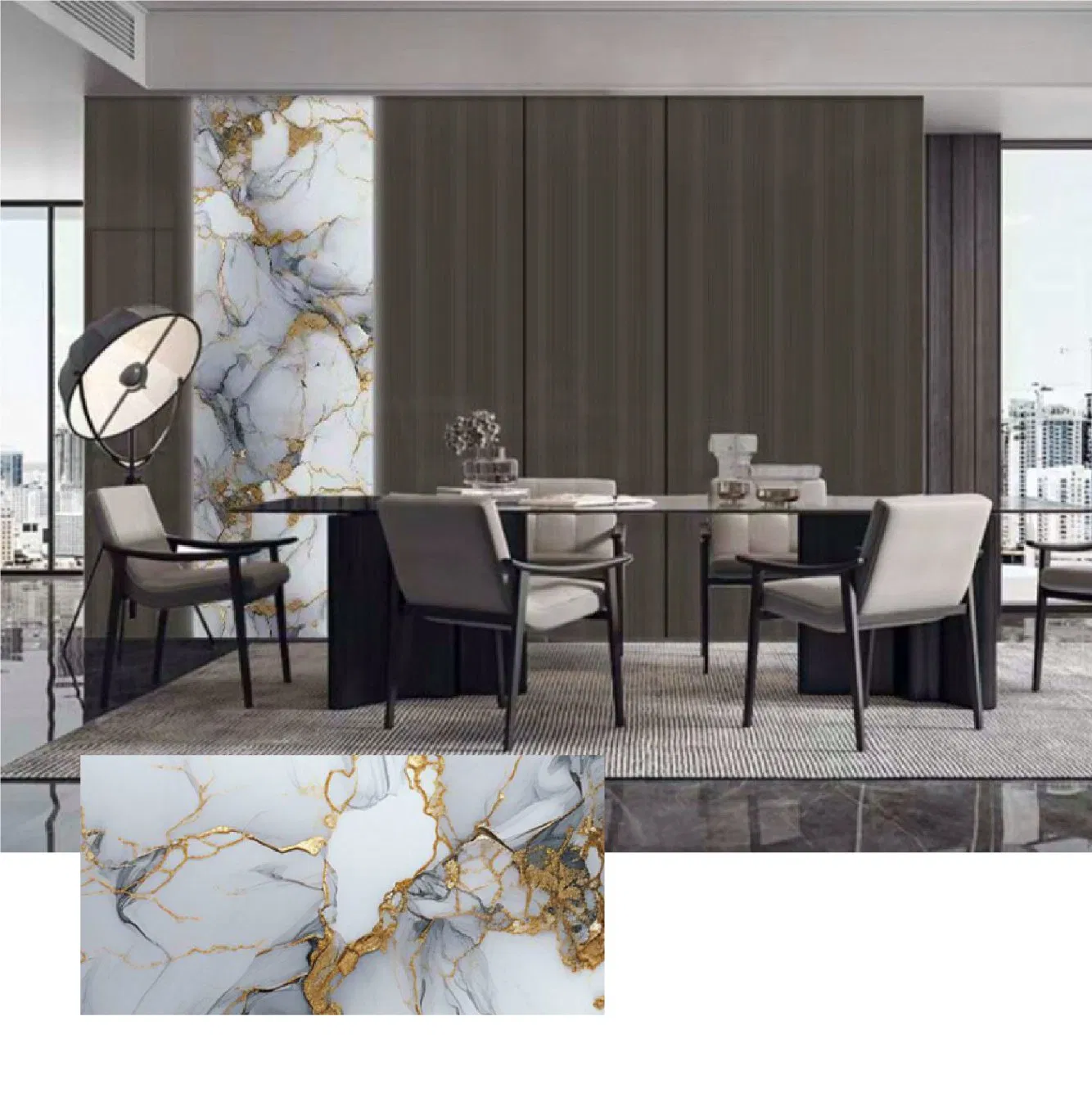 Самоклеящиеся обои под мрамор, 10 шт. в рулоне