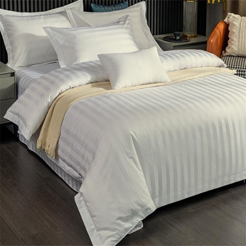 Luxury Hotel Quality 100% Egyptian Cotton Satin Stripe Duvet Cover Set