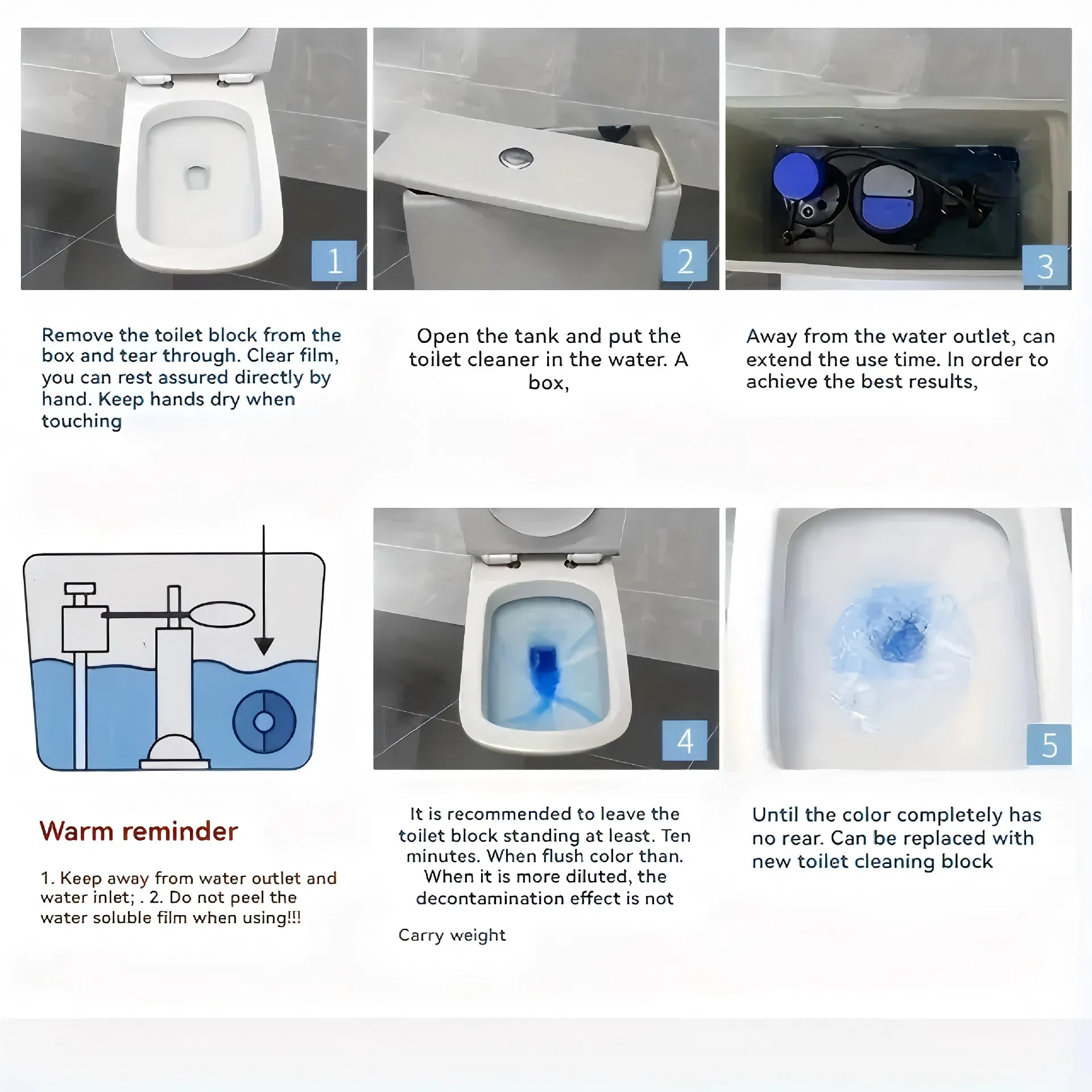 Blue Bubble Bao Solid Liquid Toilet Cleansing Block Effective Tank Deodorization Odor