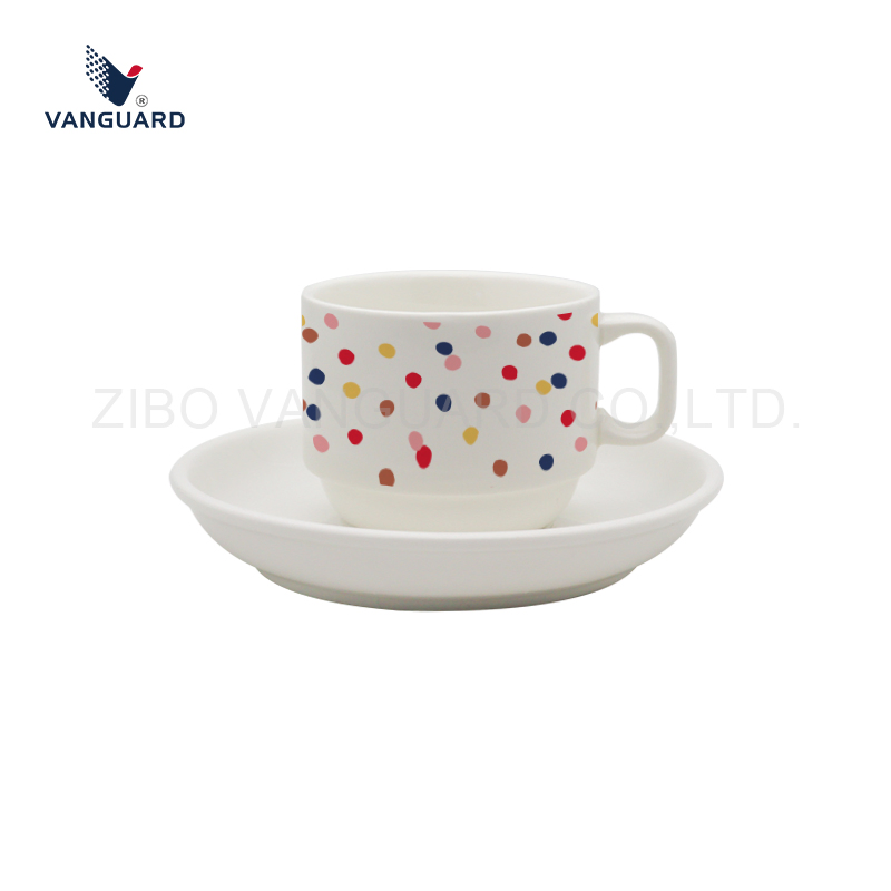 Набор чашек с блюдцами из фарфора, 215 мл