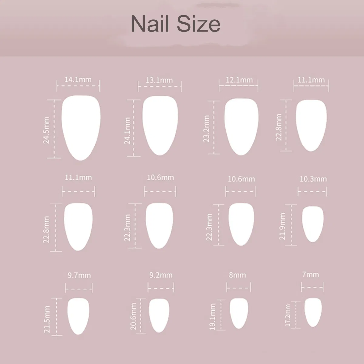 High Quality Press on Nails Fashion 24PCS Nails Reusable Press on False Nails with French Tip