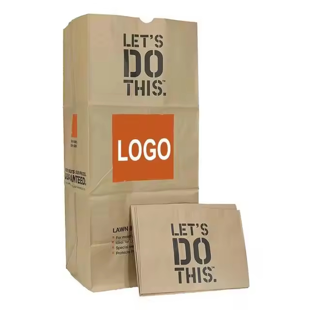Foldable Yard Garbage Paper Bag Brown