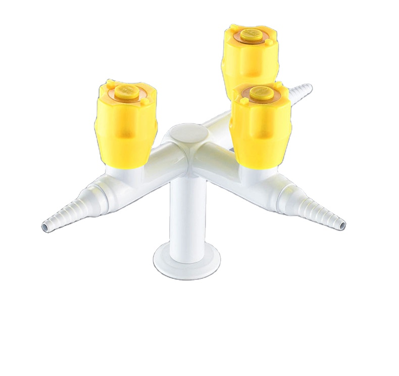 Лабораторный газовый кран двойной из латуни