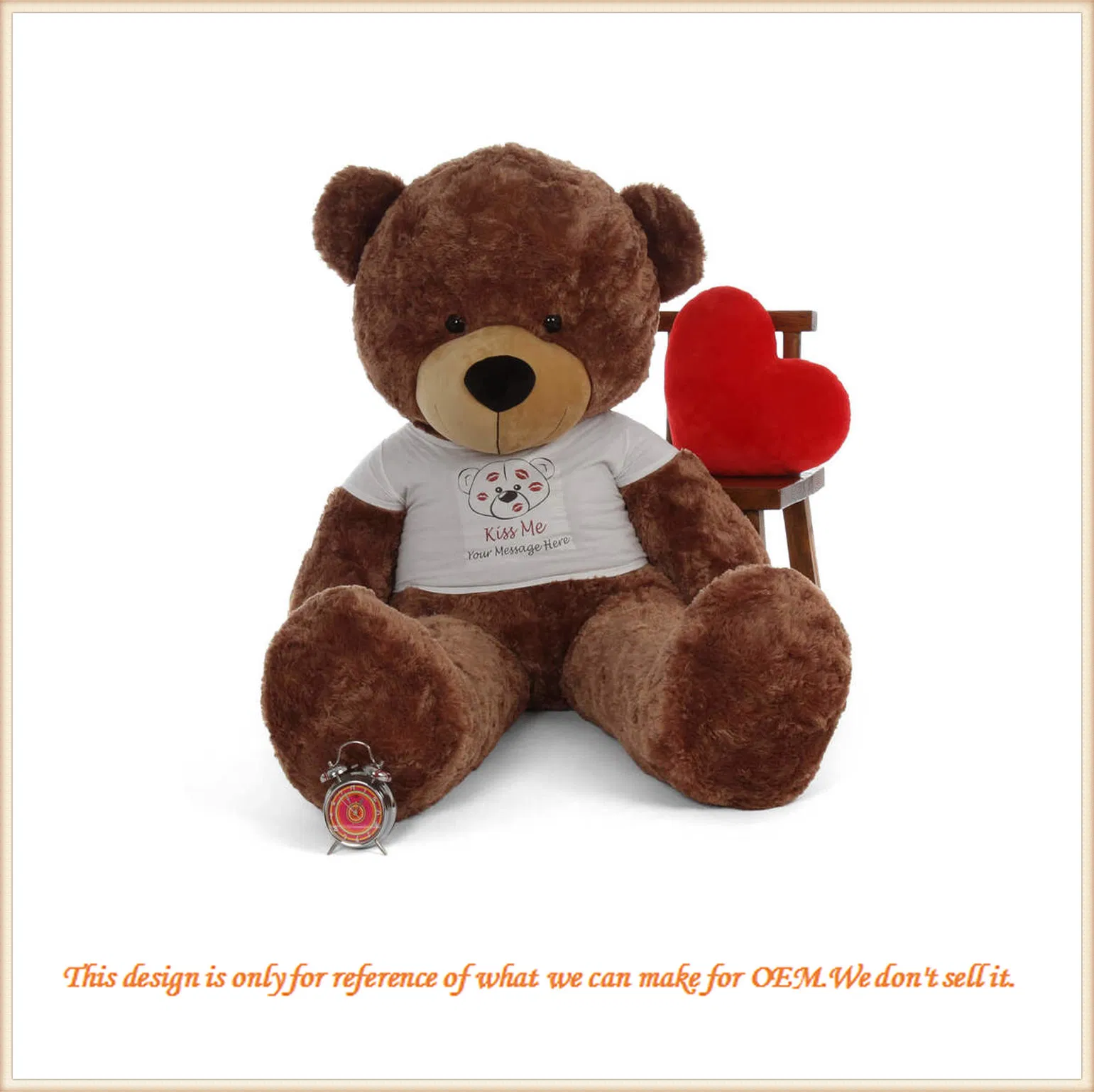 Valentine Gift Soft Plush Brown Sitting Teddy Bear for Lovers Toys