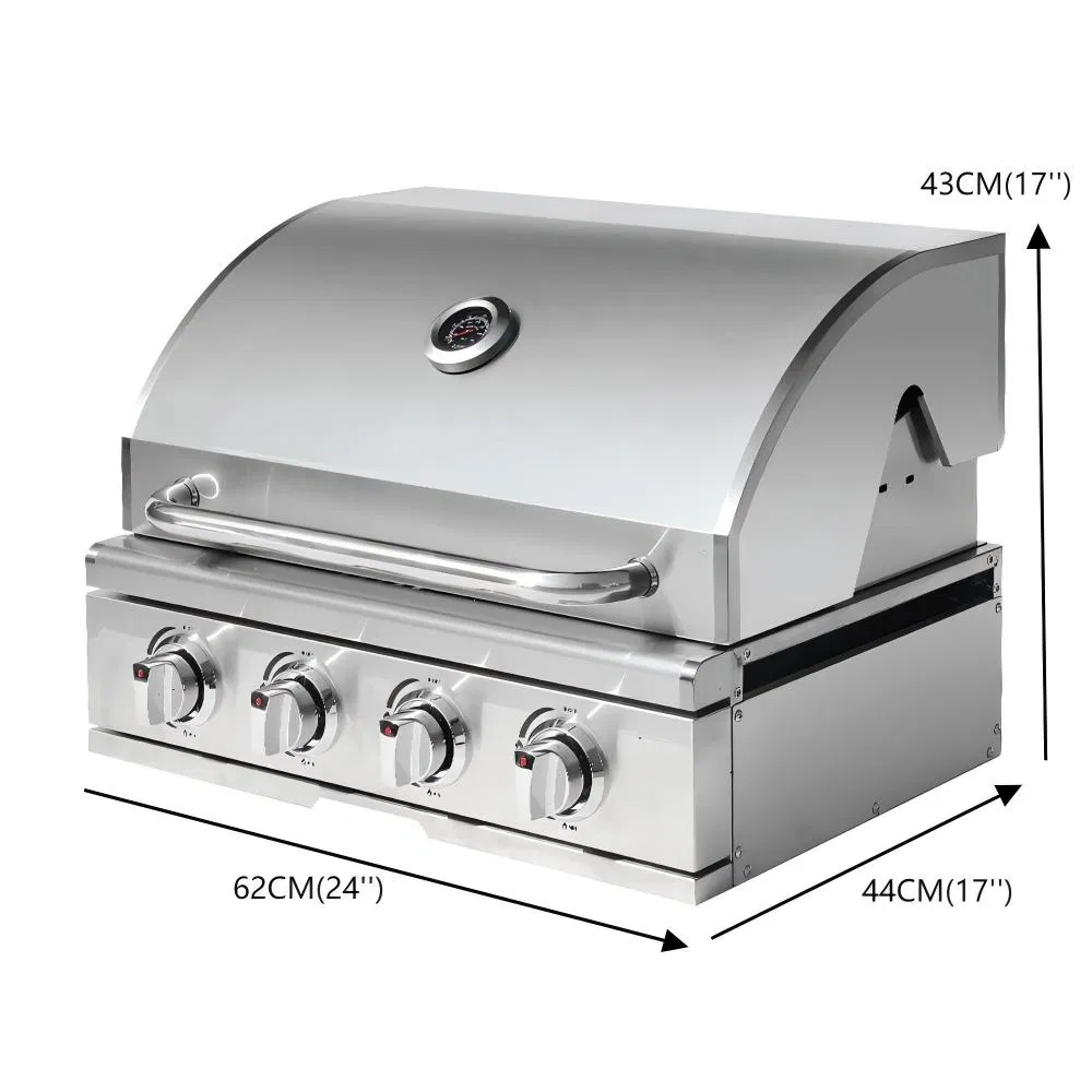Premium 4-Burner Built-in Gas Grill with Durable Stainless Steel