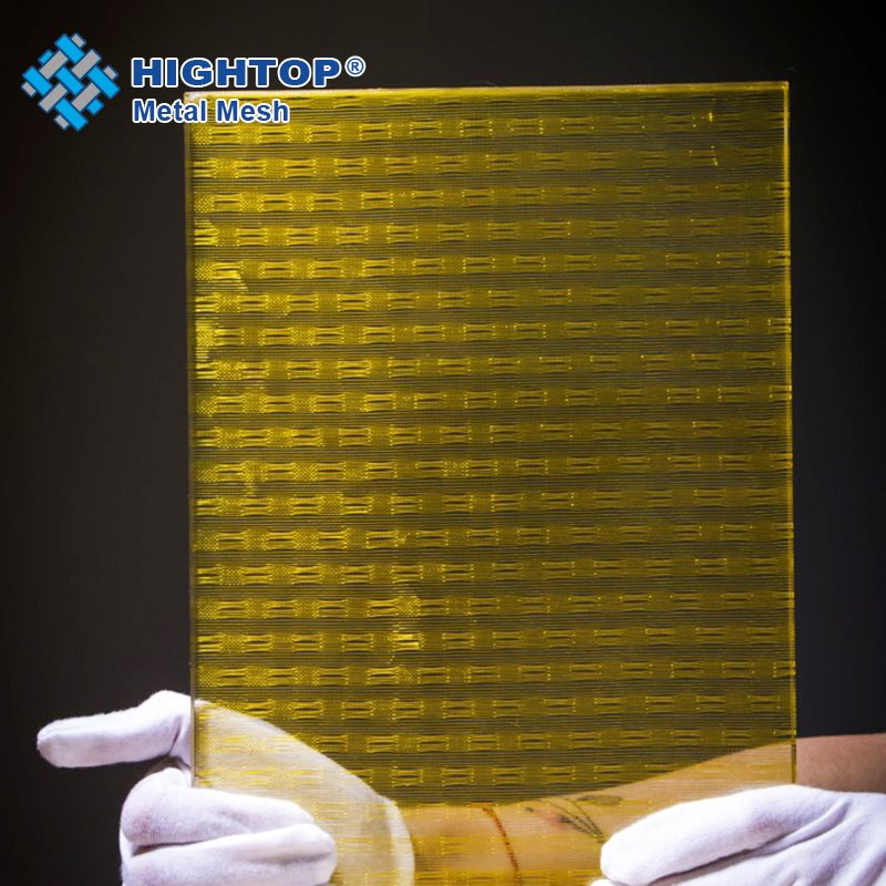 Architectural Decorative Metal Mesh Fabric Laminated Glass for Museums
