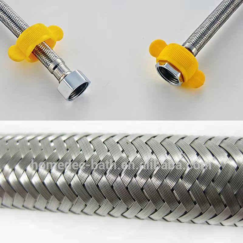 304 Stainless Steel Braided Hose Water Inlet Hose for Basin Kitchen Hot and Cold Water Pipe 60cm