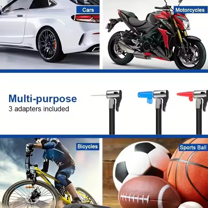 Wireless Car Tire Inflator with Digital Pressure Gauge 12V Auto Air Compressor for Cars Ball Motorcycle Bikes with LED Light