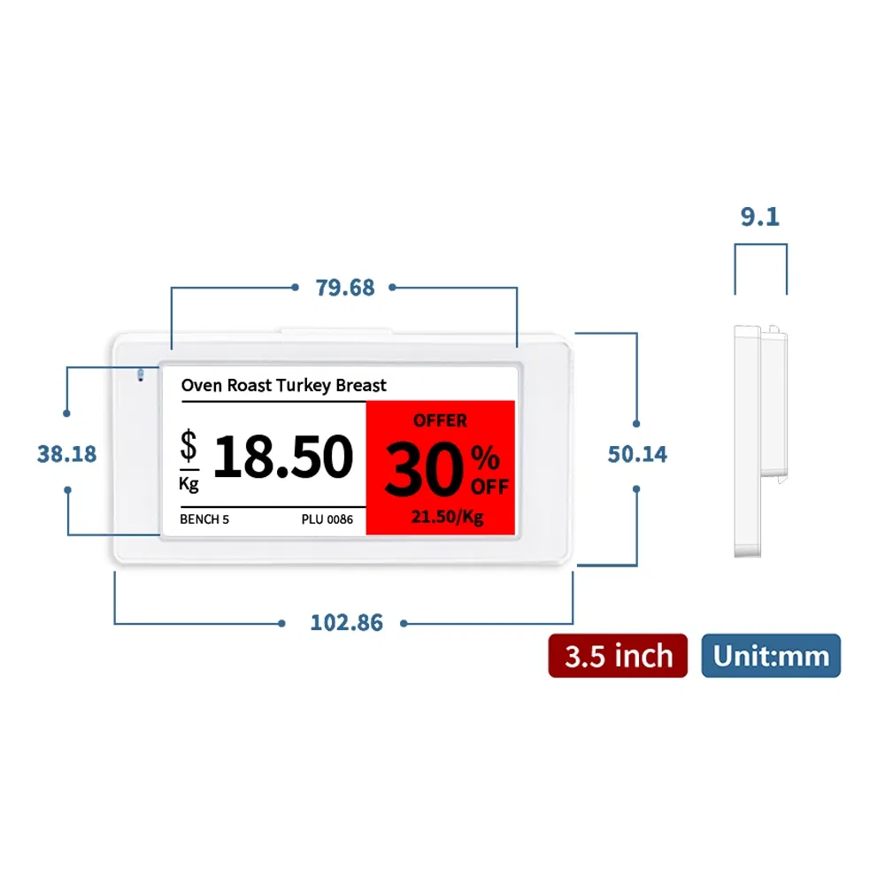 Versatile Electronic Shelf Label for Easy Price Updates Tag