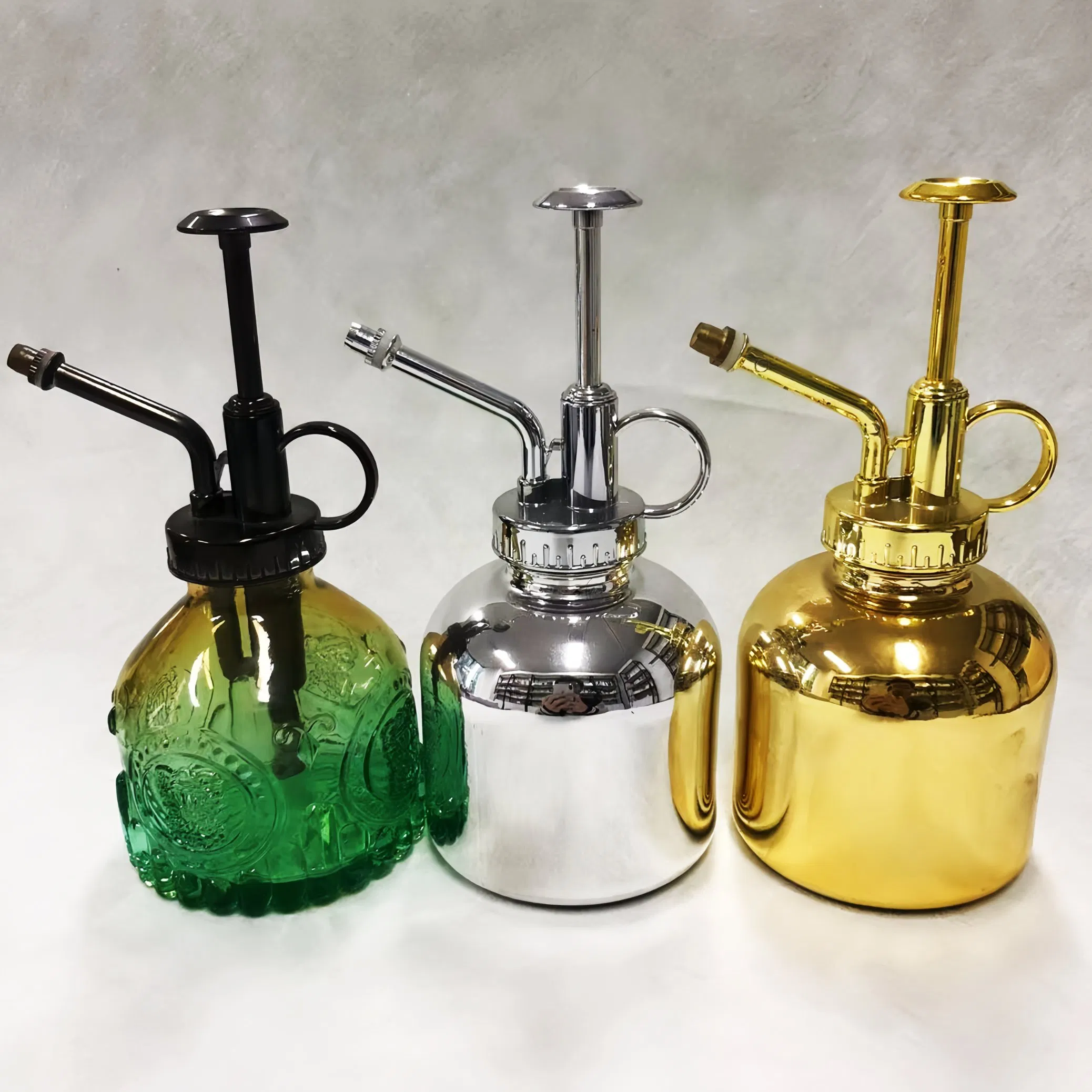 Silver Stainless Steel Sprinkler Garden Spray Bottle