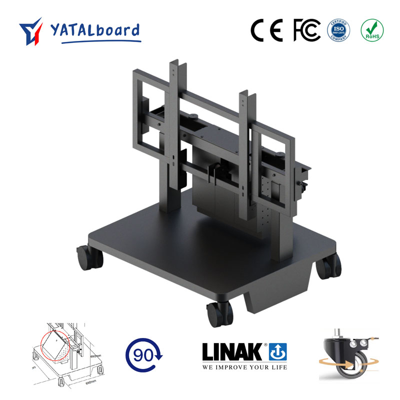 Factory Direct High Quality CE RoHS FCC Electric Remote Mobile TV Cart Motorized Height Adjustable TV Lift 32-86"