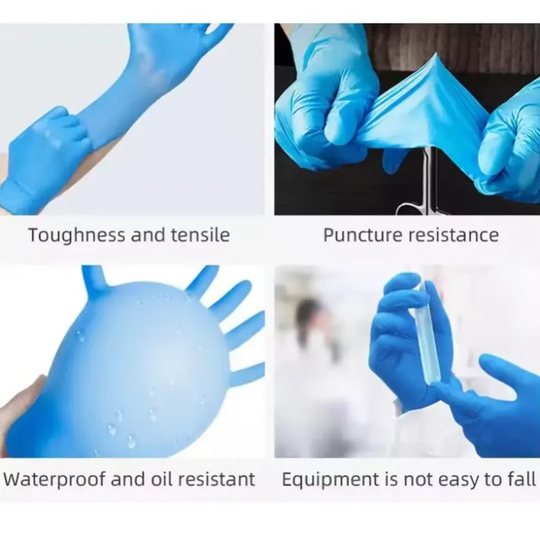 Factory Blue Disposable Waterproof Medical Nitrile Gloves for Hospital CE Approved Gloves Nitrile