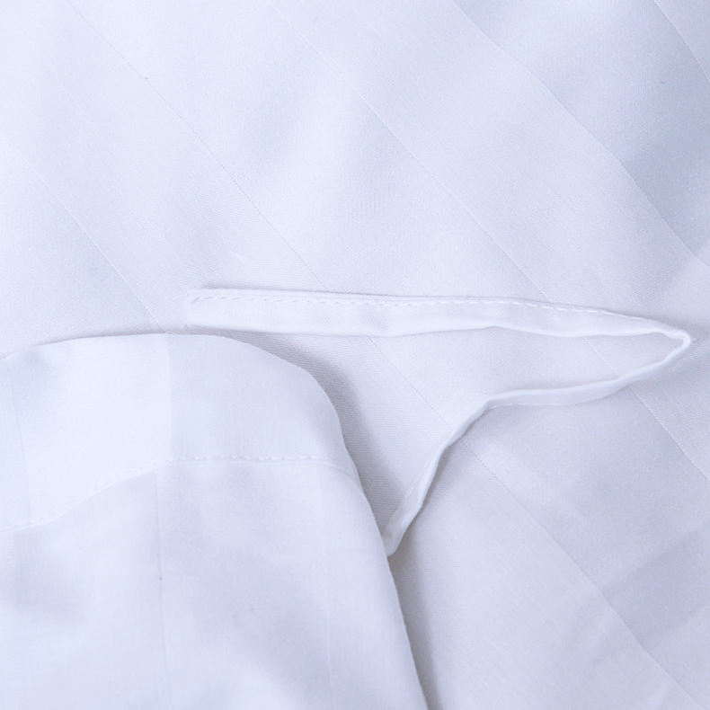 100% Cotton Fabric Bedding Set 3cm Stripes Queen Size Hotel Bed Linen