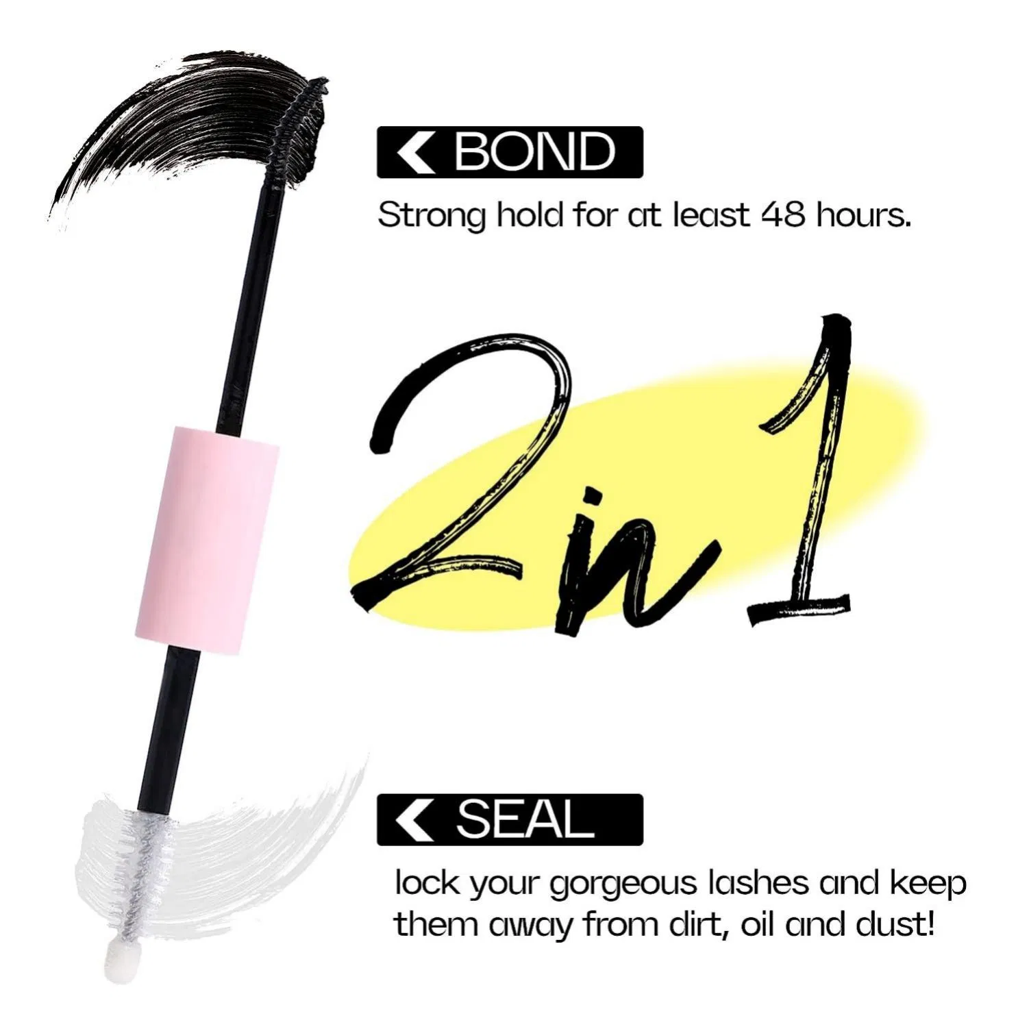 Eyelash Glue with 2-in-1 Sealant for Long-Lasting Extensions