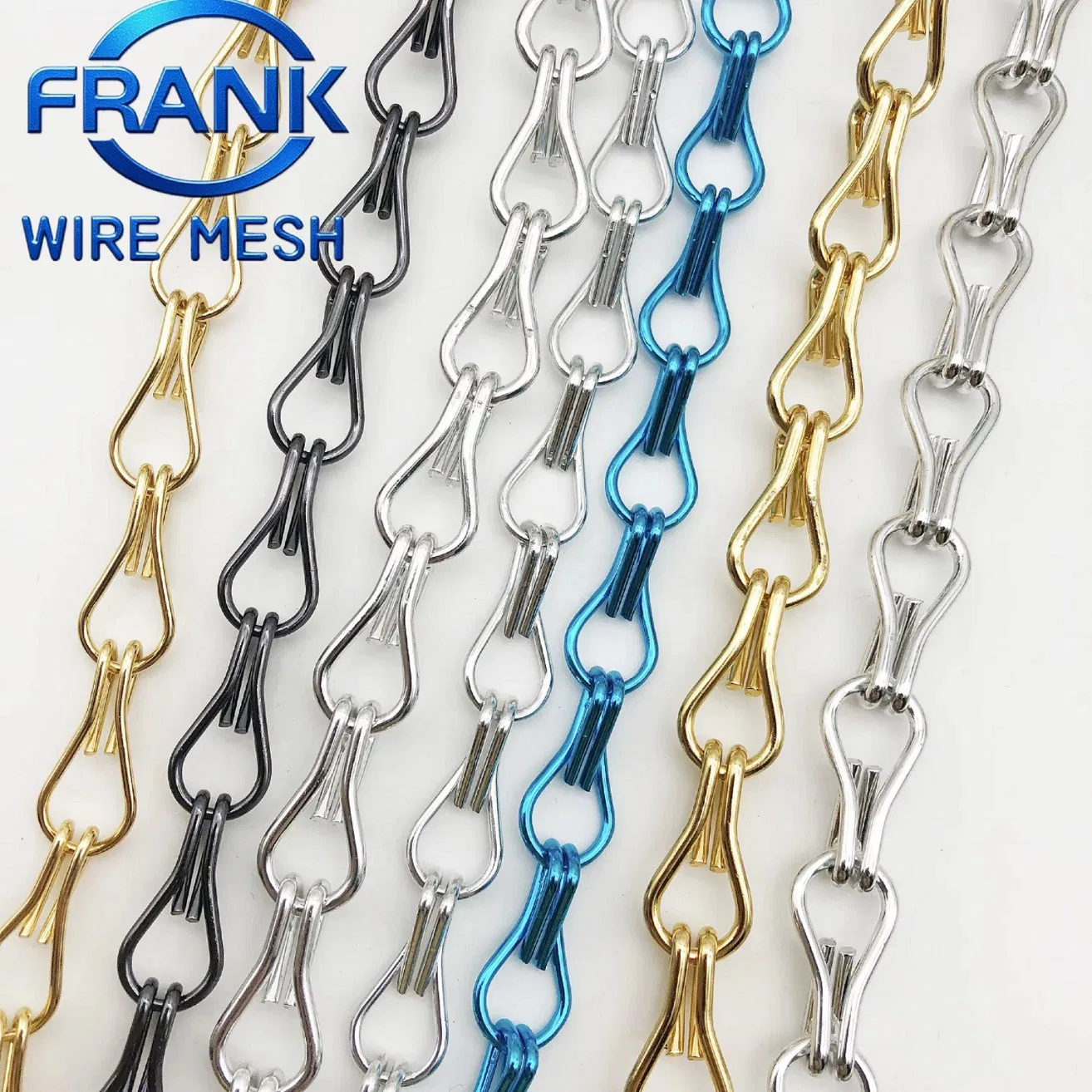 Mirrored Treatment Powder Coating Aluminum Double Hook Chain Fly Curtain Mesh Used on High-End Fashion Store Display Walls