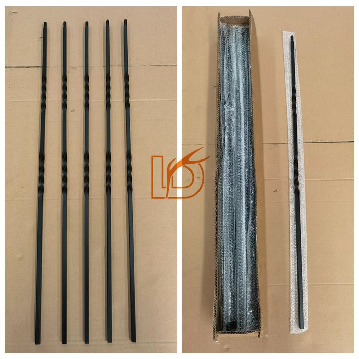 1/2"*44" Hollow Square Double Twist Iron Balusters Indoor Staircase Railing