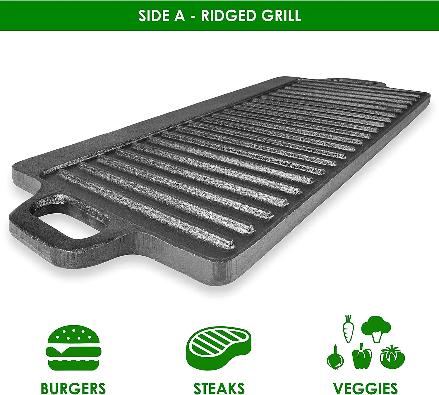 Factory Outlet Cookware for Home Outdoor Garden Kitchenware Cast Iron Double Side Reversible Grill Griddle BBQ Grill Plate
