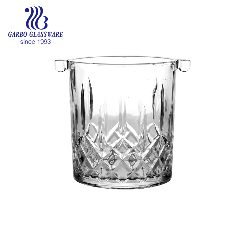 Wholesale Glassware Clear Skull Face Whisky Ice Bucket Sets Classic Glass Ice Bucket