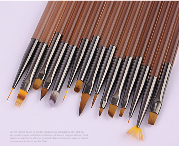 Hot Selling Multifunctional Nail Brush Set OEM Acrylic Brown Nail Brush