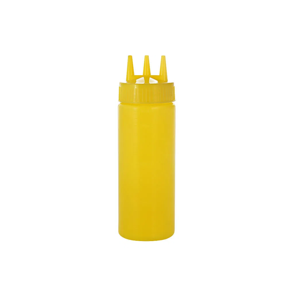 Plastic Sauce Bottle - PP+PE Triple-Nozzle for Hot Dogs & BBQ