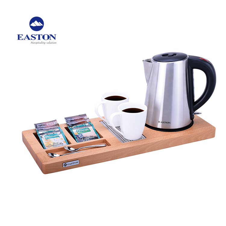 Hotel 1.0L Anto Shut-off Stainless Steel Electric Kettle with Tray