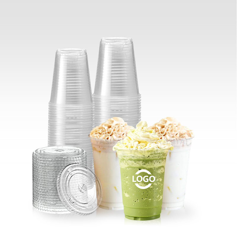 Eco Friendly Custom Printed Clear 12, 16, 20, 24 32oz PP Pet Transparent Disposable Plastic Cup with Lid
