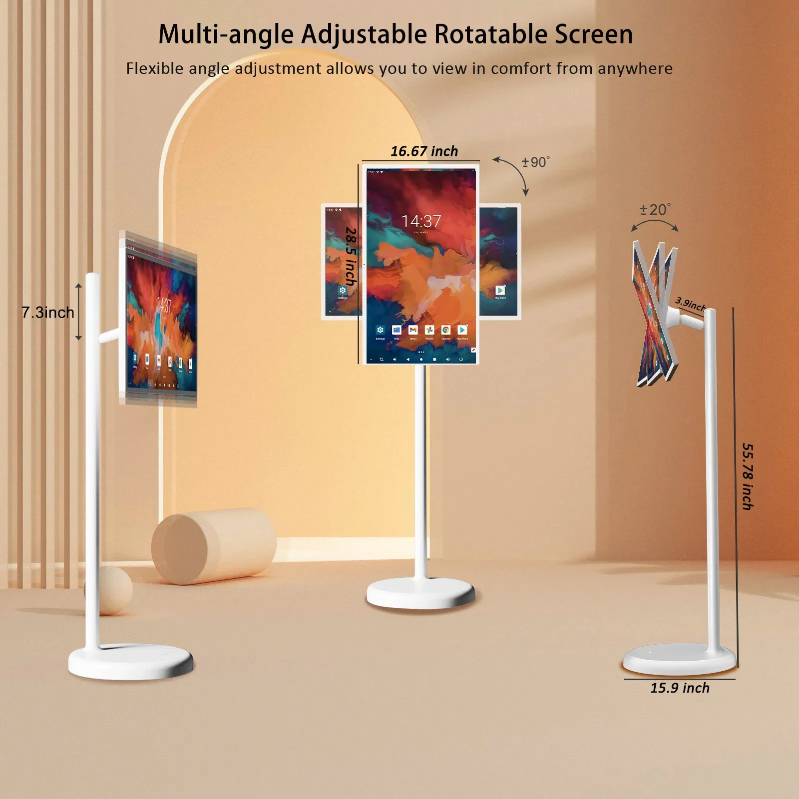 21.5 Inch 23.8 Inch 32 Inch Gaming Monitor Rollable Touch Screen LED TV Wireless Portable TV Stand TV Android Television Smart TV