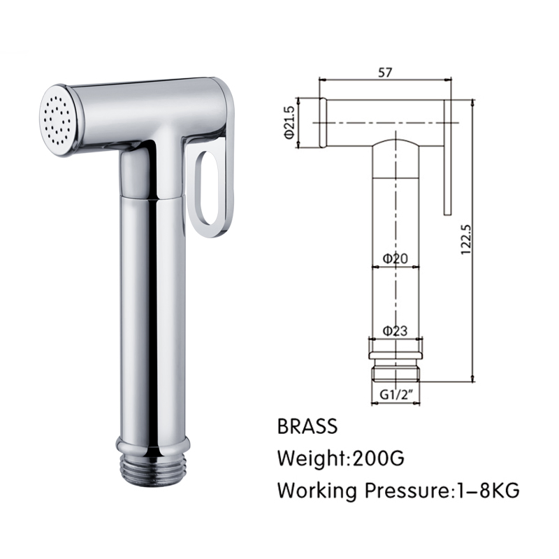 Смеситель для биде с гигиеническим душем, латунь