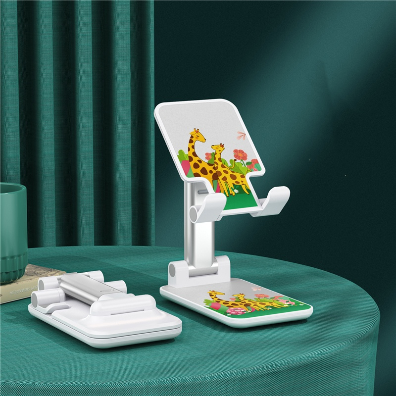 Custom Live Streaming, Engraved Phone Stand, Adjustable Folding, Desktop Holder with Personalized Logo and Printed Pattern