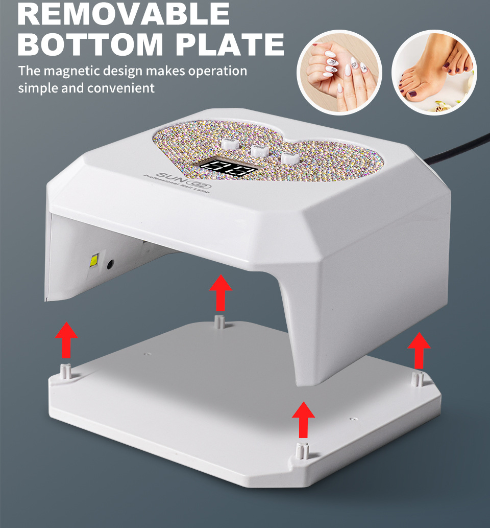 Square Three Heart Button Cute Mini 21PCS Nail Lamp