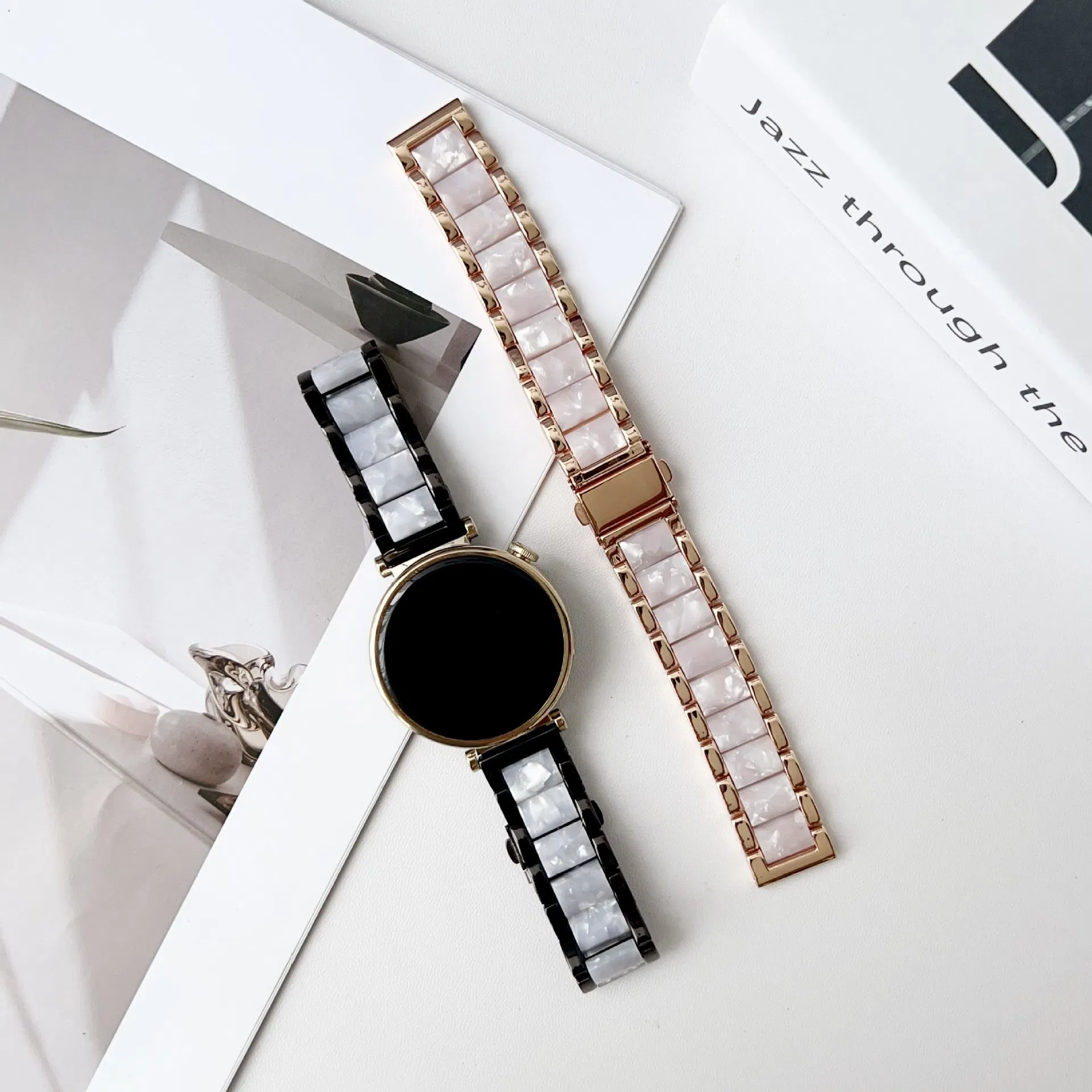 Simple Classic 18mm20mm22mm Three Resin Metal Inlaid Fashion Strap